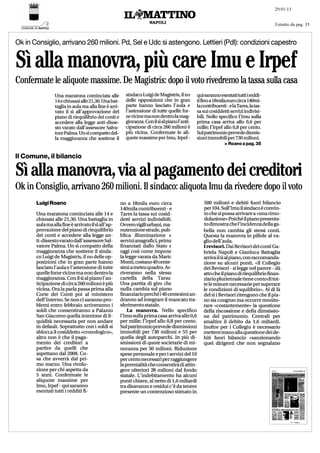 Il mattino si alla manovra più care imu e irpef