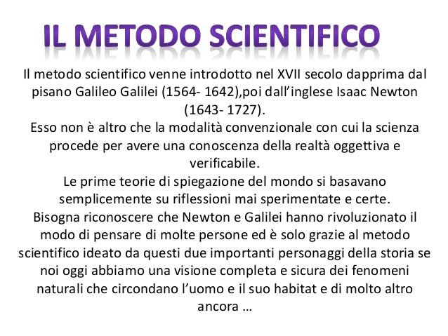 Il Metodo Scientifico