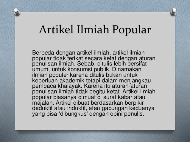Ilmiah Populer
