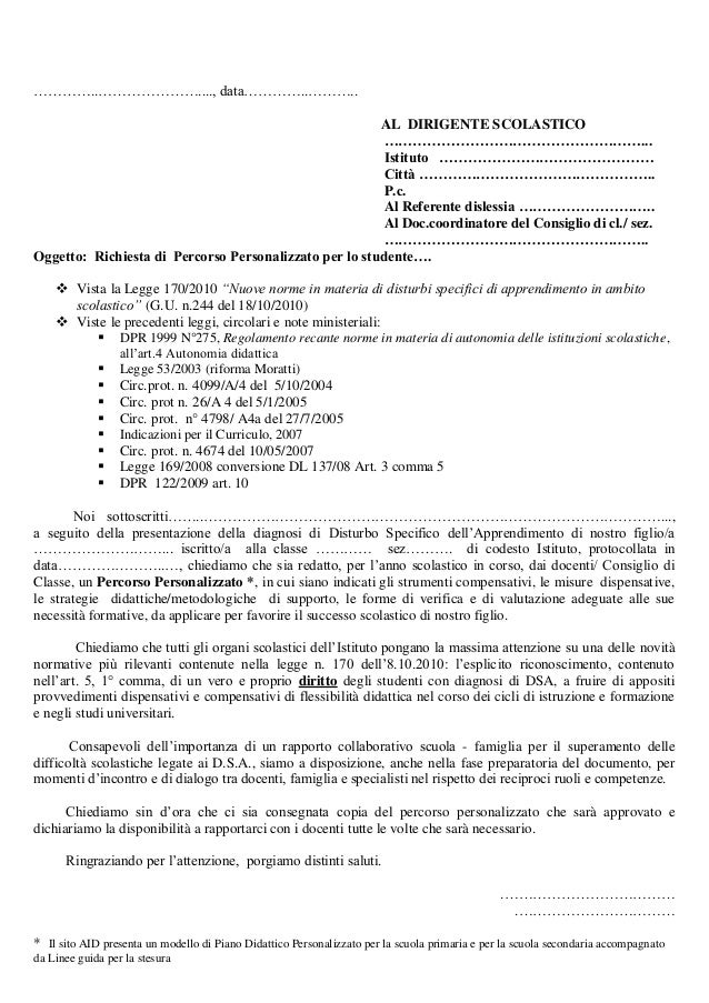 Il Modello Richiesta Pdpscuole Per Dsa