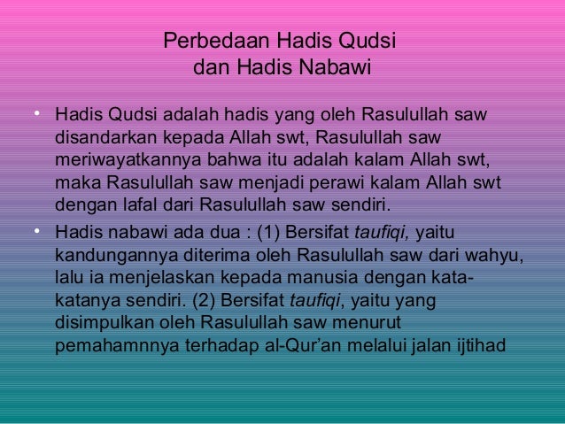 Contoh Hadis Qudsi Dan Hadis Nabawi Nusagates