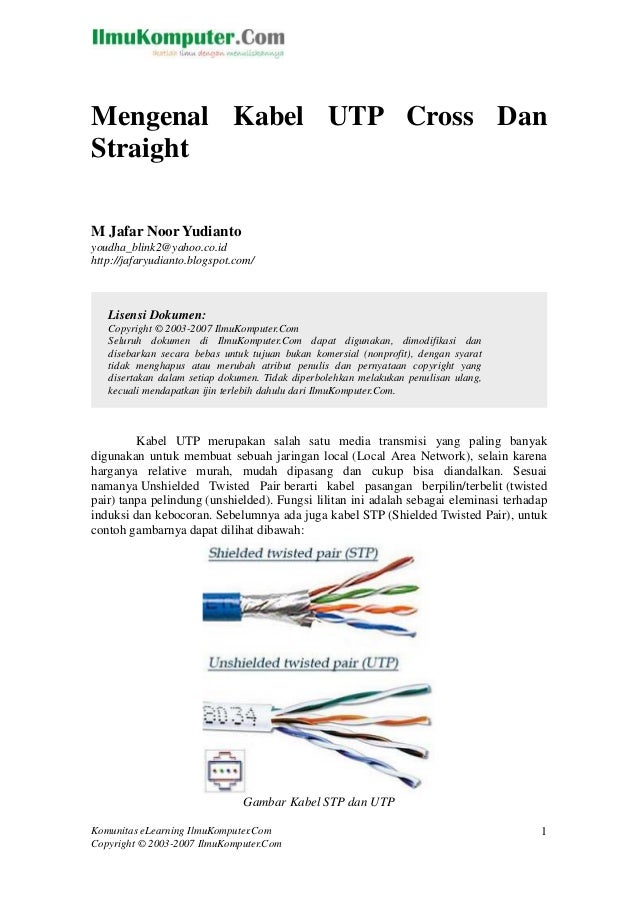 15++ Jika digunakan kabel utp jenis konektornya adalah ideas