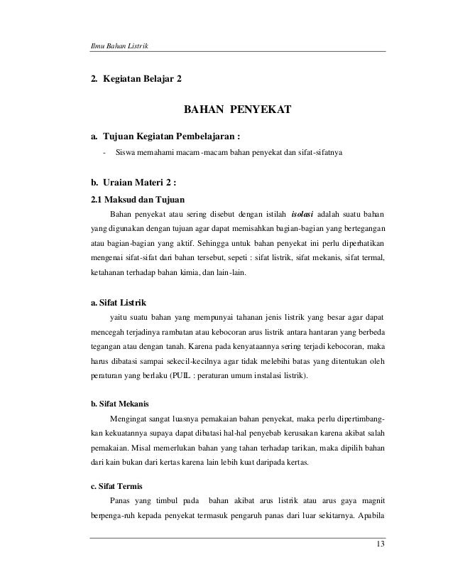 Ilmu bahan listrik Ilmu bahan listrik