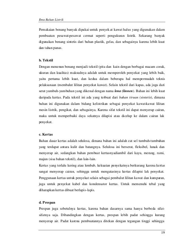 Ilmu bahan listrik Ilmu bahan listrik