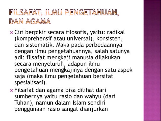 Ilmu, filsafat, dan agama