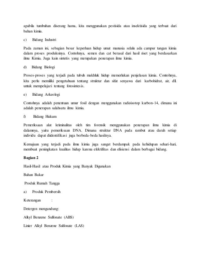 Makalah tentang Ilmu kimia dalam kehidupan sehari hari Makalah tentang Ilmu kimia dalam kehidupan sehari hari