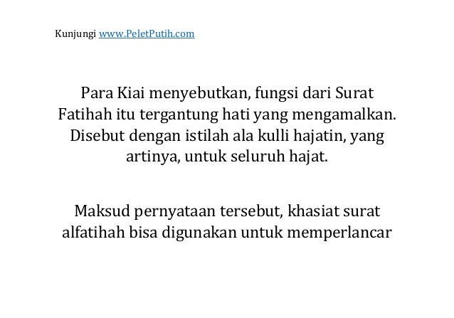 Ilmu pengasihan mahabbah s urat al fatihah agar cepat 