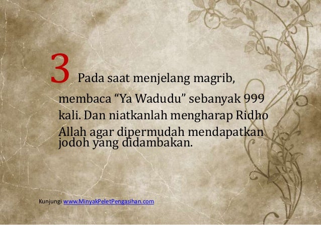 Ilmu Pengasihan Mahabbah Ya Wadudu