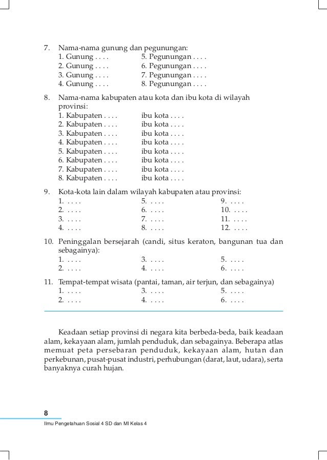 Ilmu pen ahuan sosial untuk kelas 4