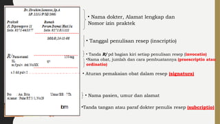 komponen resep obat π inscriptio, subscriptio,... ilmu resep adalah ilmu yang mempelajari.pptx