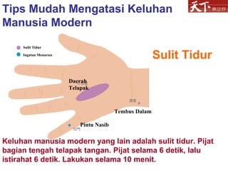 Keluhan manusia modern yang lain adalah sulit tidur. Pijat bagian tengah telapak tangan. Pijat selama 6 detik, lalu istirahat 6 detik. Lakukan selama 10 menit. Tips Mudah Mengatasi Keluhan Manusia Modern Sulit Tidur Pintu Nasib Sulit Tidur Ingatan Menurun Daerah Telapak Tembus Dalam 