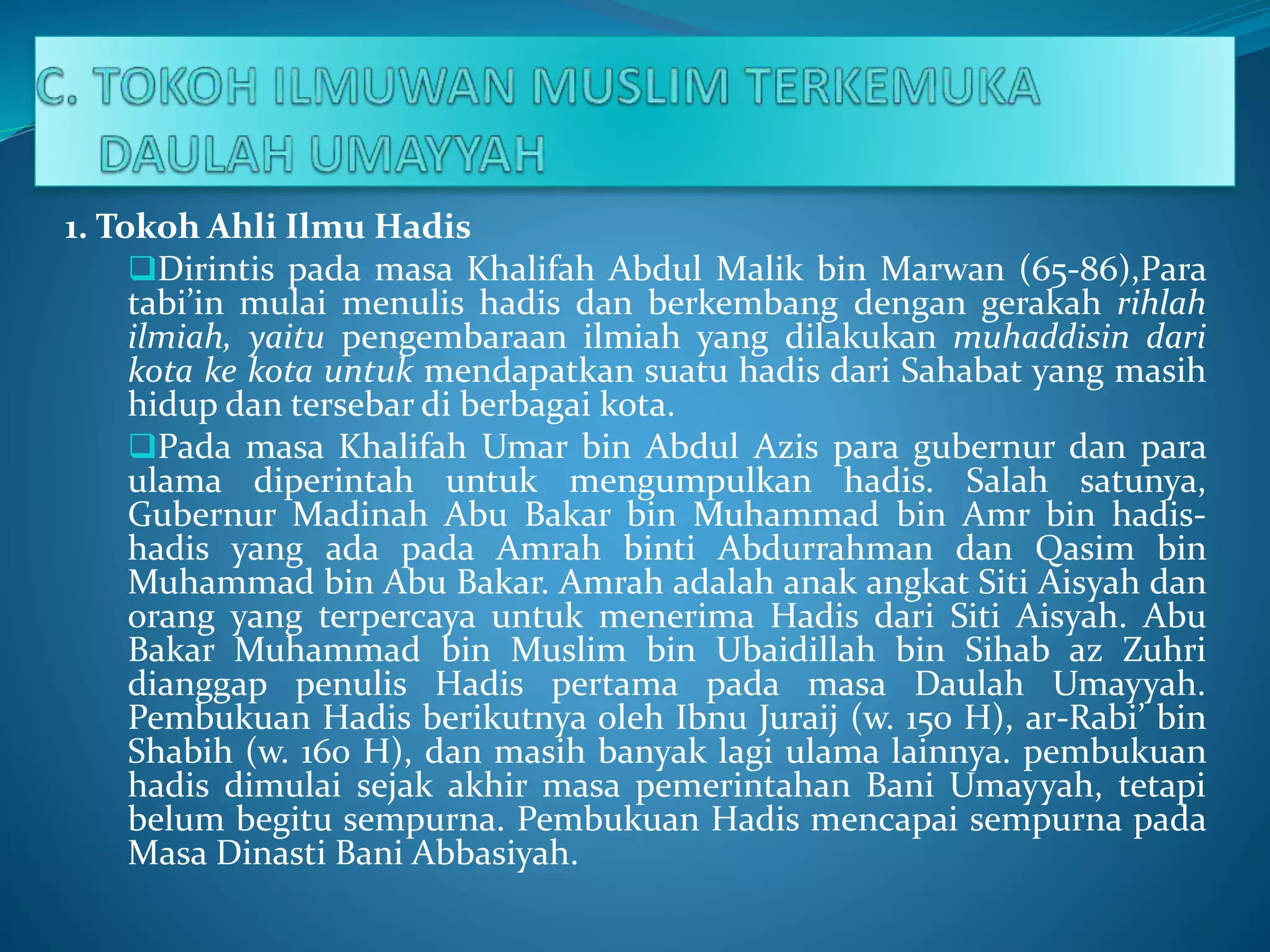 Ilmuwan muslim terkemuka daulah umayyah | PPT
