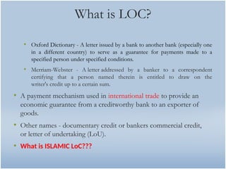 Letter of credit offered by islamic banking | PPT