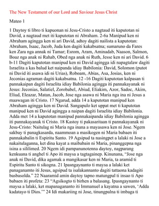 Ilocano bible new testament | PDF