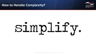Copyright © 2015 Mirantis, Inc. All rights reserved
How to Handle Complexity?
 