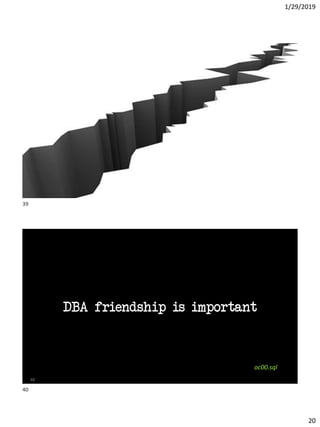 1/29/2019
20
DBA friendship is important
40
oc00.sql
39
40
 