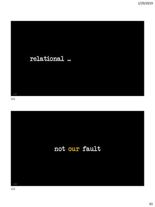 1/29/2019
61
relational ... can sortta suck
121
not our fault
122
121
122
 