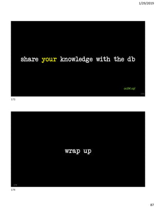 1/29/2019
87
173
share your knowledge with the db
oc04.sql
wrap up
174
173
174
 