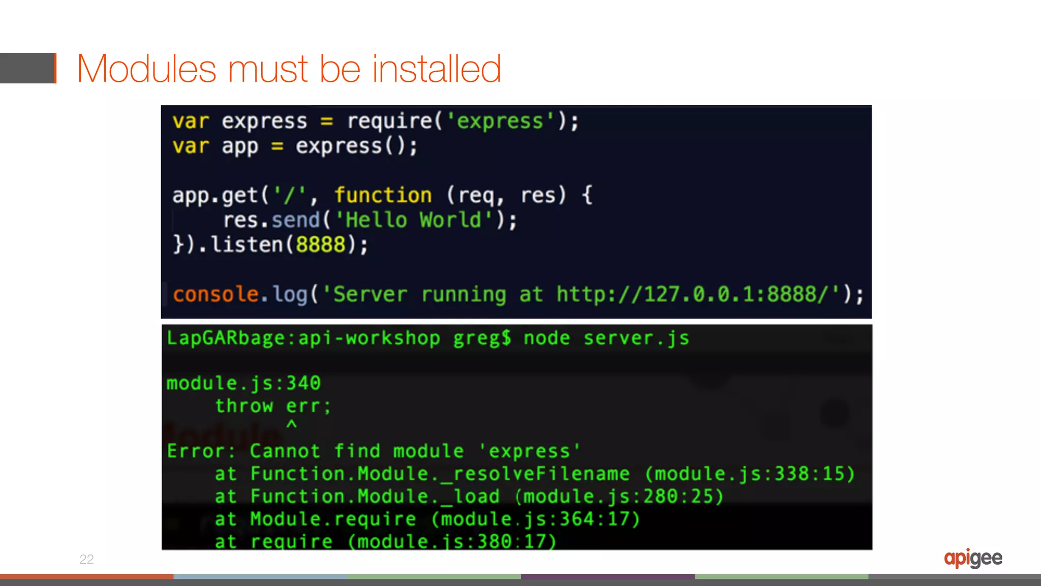 Modules must be installed 22 