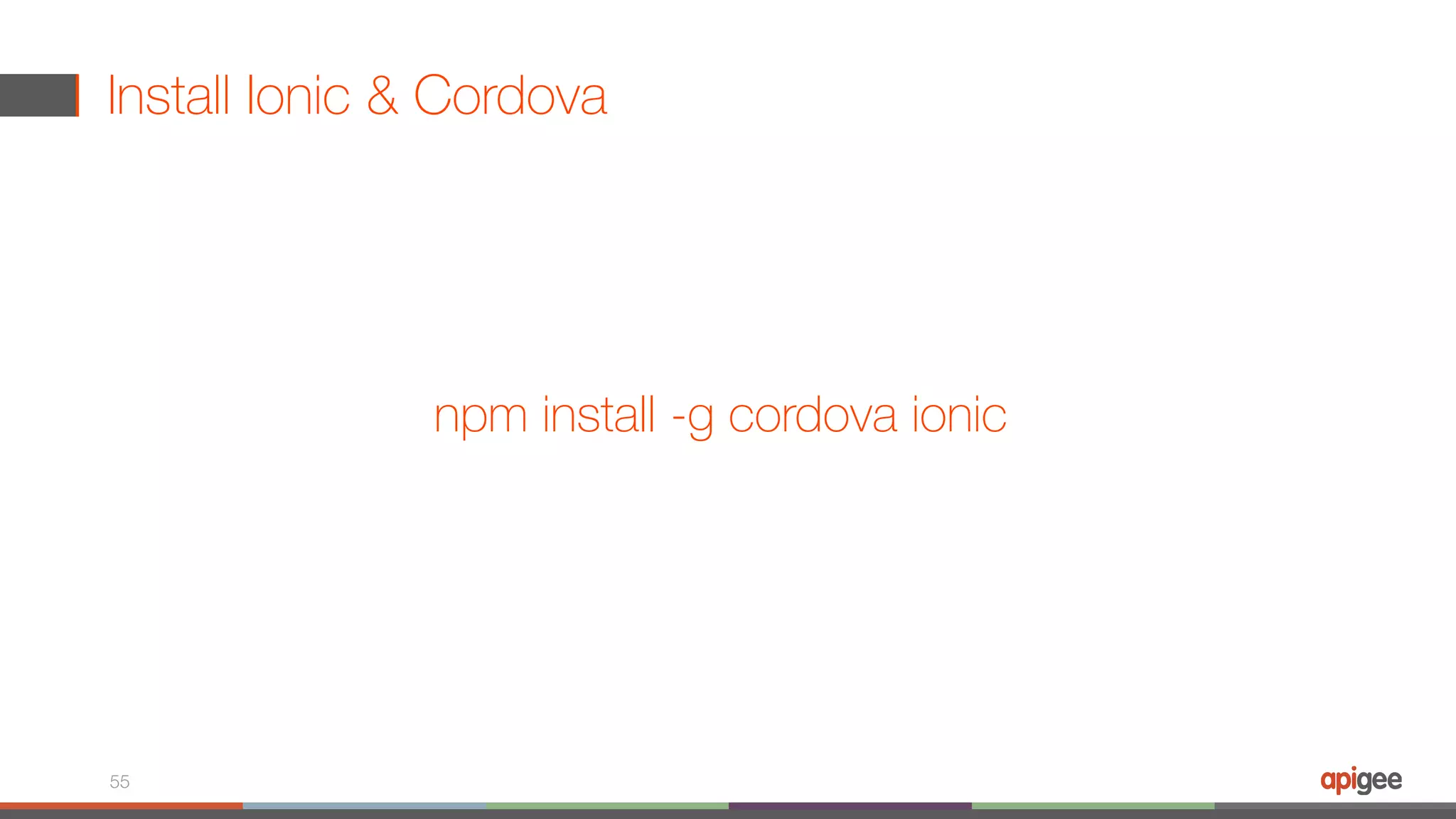 npm install -g cordova ionic 55 Install Ionic & Cordova 