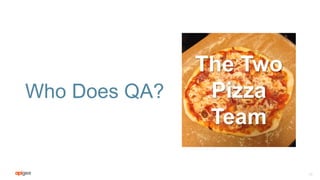 Who Does QA?
18
The Two
Pizza
Team
 