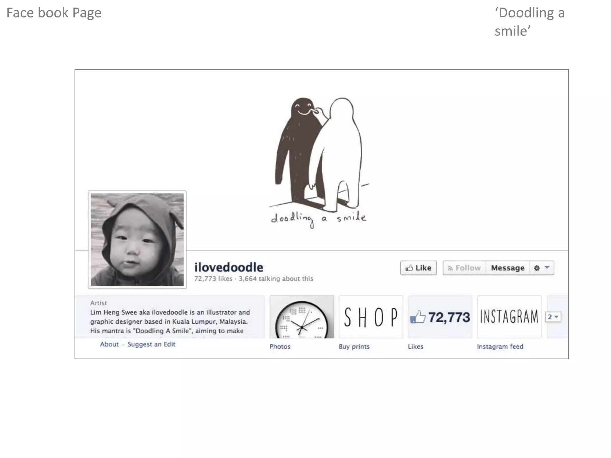 Face book Page ‘Doodling a
smile’
 