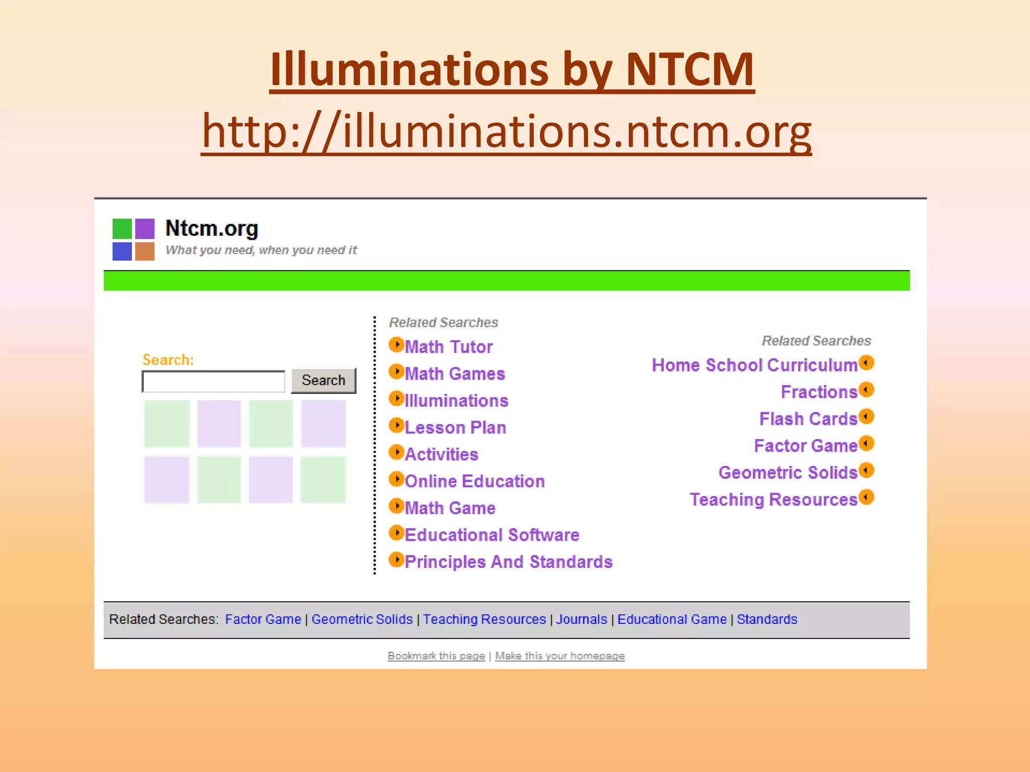 Illuminations by NTCM
http://illuminations.ntcm.org
 