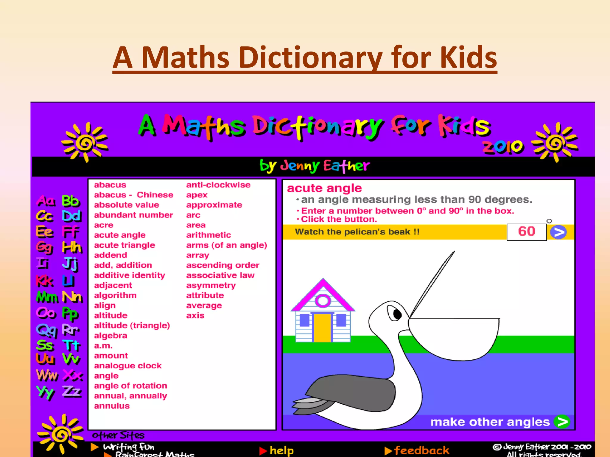 A Maths Dictionary for Kids
 