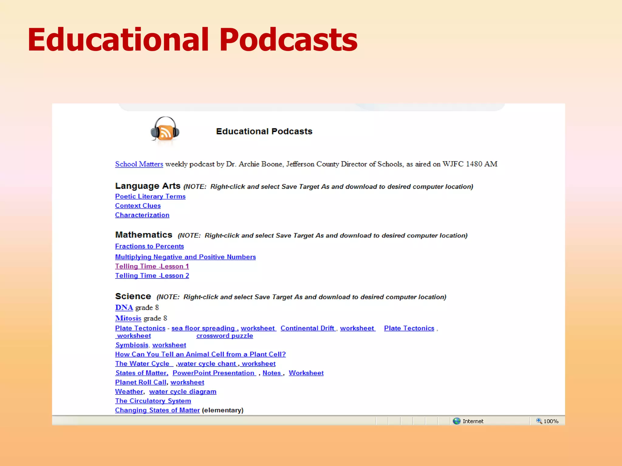 Educational Podcasts
 