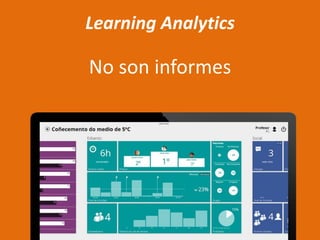 Learning Analytics
No son informes
 