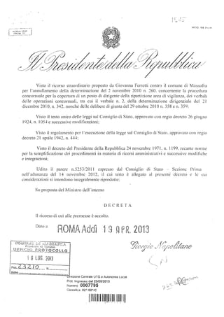 Decreto Presidente della Repubblica