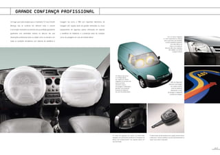 FOND NOIR
20%
02E146
17.P
Os cintos de segurança dos bancos da frente estão
equipados com pré-tensores pirotécnicos e limitadores de
esforço para proporcionarem uma resposta óptima em
caso de embate.
Um lugar para tudo, excepto para o imprevisto! O novo Citroën
Berlingo não se contenta em oferecer todo o volume
e arrumação necessários ao exercício da sua profissão:garante-lhe
igualmente uma serenidade máxima no decurso das suas
deslocações profissionais, tanto na cidade como na estrada e em
todas as condições climatéricas, com sistemas de assistência à
travagem tais como o ABS com repartidor electrónico de
travagem (em opção), faróis de grandes dimensões ou novos
equipamentos de segurança passiva, reforçando, em especial,
a resistência do habitáculo e a protecção tanto do condutor
como do passageiro em caso de embate lateral.
Os reforços das portas
e os airbags laterais
(em opção) de 18 litros
integradas nos encostos dos
bancos da frente
(incluindo o banco
do passageiro multifunções)
garantem uma protecção
acrescida do habitáculo
em caso de embate lateral..
ABS com Repartidor
Electrónico deTravagem
(em opção) evitando
perda de aderência,
detectando os riscos
de blocagem e adaptando
a pressão de travagem.
Com os “piscas” integrados
e o vidro totalmente liso, obtendo
assim umas linhas mais decididas,
os faróis parabólicos garantem
uma visão óptima em
todas as circunstâncias.
Estes são, além disso, reguláveis,
para adaptar a sua altura
à carga do veículo.
GRANDE CONFIANÇA PROFISSIONAL
O telecomando de alta frequência (em opção) permite trancar
e destrancar o veículo à distância e acciona automaticamente os
“piscas” para evitar os descuidos.
 