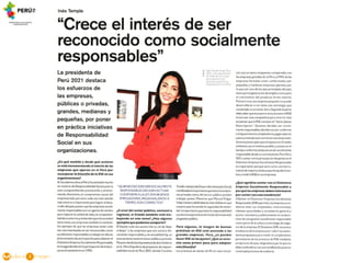 Inés Temple: “Crece el interés de ser reconocido como socialmente responsables” - El Comercio