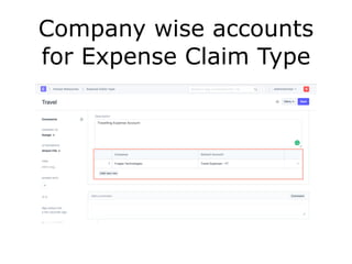 Company wise accounts
for Expense Claim Type
 