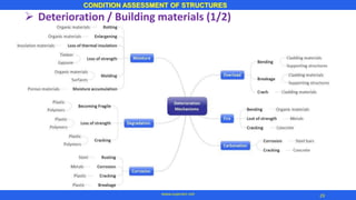 ➢ Deterioration / Building materials (1/2)
29
CONDITION ASSESSMENT OF STRUCTURES
www.superarc.net
 