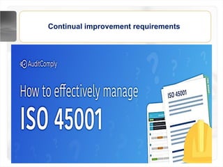 Continual improvement requirements
 