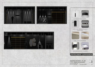 CATÁLOGO LUMINARIA
- LUMINARIA COLGANTE
- SPOT LED (SOBRE TECHO Y
EMBUTIDO)
- TIRA LED EN BORDES
- BIDIRECCIONAL | PLAFÓN
MATERIALIZACIÓN II - DI - UM
TP III - Efectos de iluminación
Prof. titular: Arq. Gonella, Jorge
Prof. JTP: Lic. Funes, Gisela Alumna: Milone, Valentina
1
Lámina:
MATERIALIZACIÓN II - DI - UM
Prof. titular: Arq. Gonella, Jorge
Prof. JTP: Lic. Funes, Gisela Alumna: Milone, Valentina
2
Lámina:
09/11/21
09/11/21
TP III - Efectos de iluminación
MATERIALIZACIÓN II - DI - UM
Prof. titular: Arq. Gonella, Jorge
Prof. JTP: Lic. Funes, Gisela Alumna: Milone, Valentina
3
Lámina:
09/11/21
TP III - Efectos de iluminación
MATERIALIZACIÓN II - DI - UM
TP III - Efectos de iluminación
Prof. titular: Arq. Gonella, Jorge
Prof. JTP: Lic. Funes, Gisela Alumna: Milone, Valentina
1
Lámina:
MATERIALIZACIÓN II - DI - UM
Prof. titular: Arq. Gonella, Jorge
Prof. JTP: Lic. Funes, Gisela Alumna: Milone, Valentina
2
Lámina:
09/11/21
09/11/21
TP III - Efectos de iluminación
MATERIALIZACIÓN II - DI - UM
Prof. titular: Arq. Gonella, Jorge
Prof. JTP: Lic. Funes, Gisela Alumna: Milone, Valentina
3
Lámina:
09/11/21
TP III - Efectos de iluminación
 