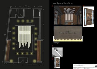 Alumno:
Lámina4
vº
Prof. titular Arq. Jorge Gonella
Prof. JTP Lic. Gisela Funes
MATERIALIZACIÓN II
Carolina Inglés
1,80
0,12
1,62
0,18
0,20 0,50 0,20 0,30
7,58
0,34
4,15
0,30
1
7
,
5
0,40
0
9
,
0
1
0,
34
4,
17
0,
30
1,
56
2,7
1
11
,08
0,30
0,20
0,30
1,39
0,88
1,11
0,43
1,41
0,20
0,20
6,40
1,
99
0,99 1,80
Local Comercial-Piedra Vlanca
Catálogo
1
2
2 Espejo con dos guardas verticales interna
Ubicación: Probador
Luz: Fría 5000k
Luminaria LED para empotrar de aluminio
Fuente de luz: Pastilla de LED de última
generación STRAK LLE con convertidor
TRIDONIC.
Luz: Fria 5000k
1
 