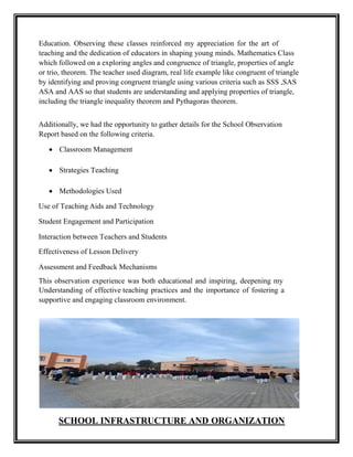School Observation Practical file (school internship)CUH | PDF
