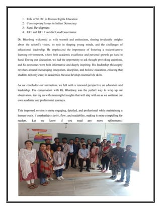 School Observation Practical file (school internship)CUH | PDF