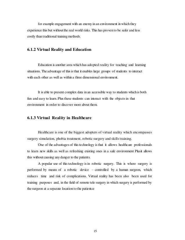 VIRTUAL REALITY DOCUMENTATION