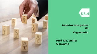 Aspectos emergentes
da
Organização
U3.4
Prof. Ms. Emilia
Okayama
 