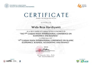 Best Paper Gadjah Mada International Conference on Economics and Development