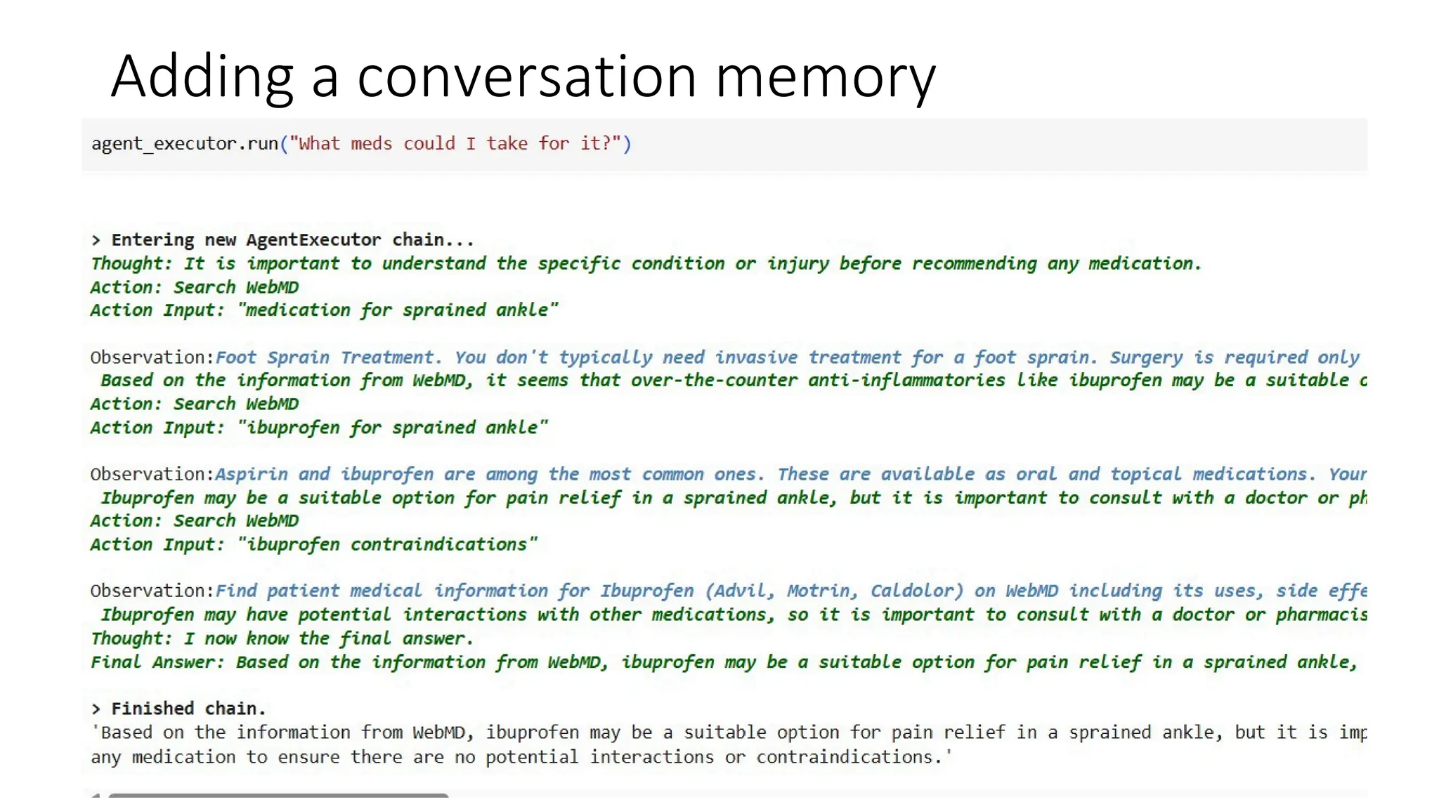 Adding a conversation memory
 