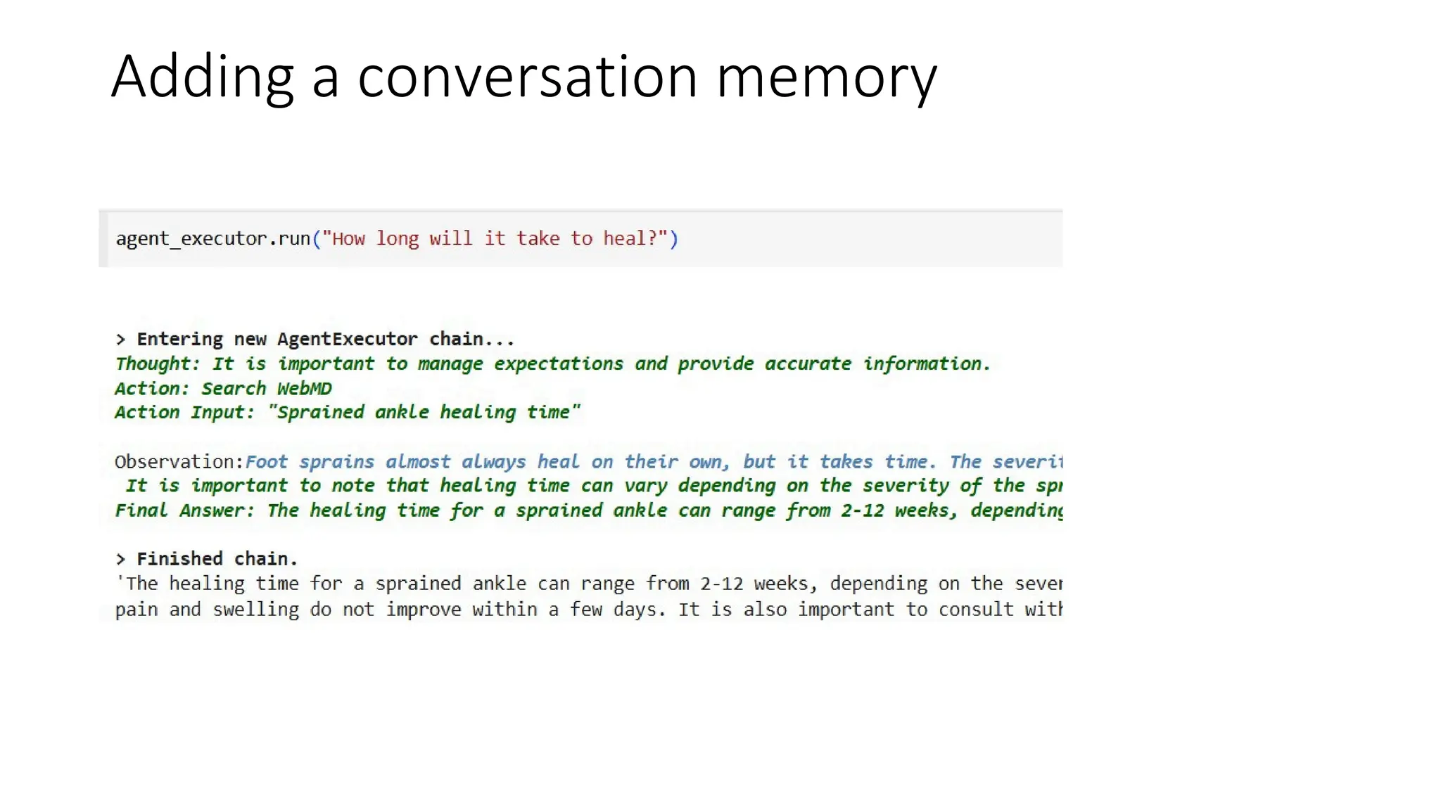 Adding a conversation memory
 