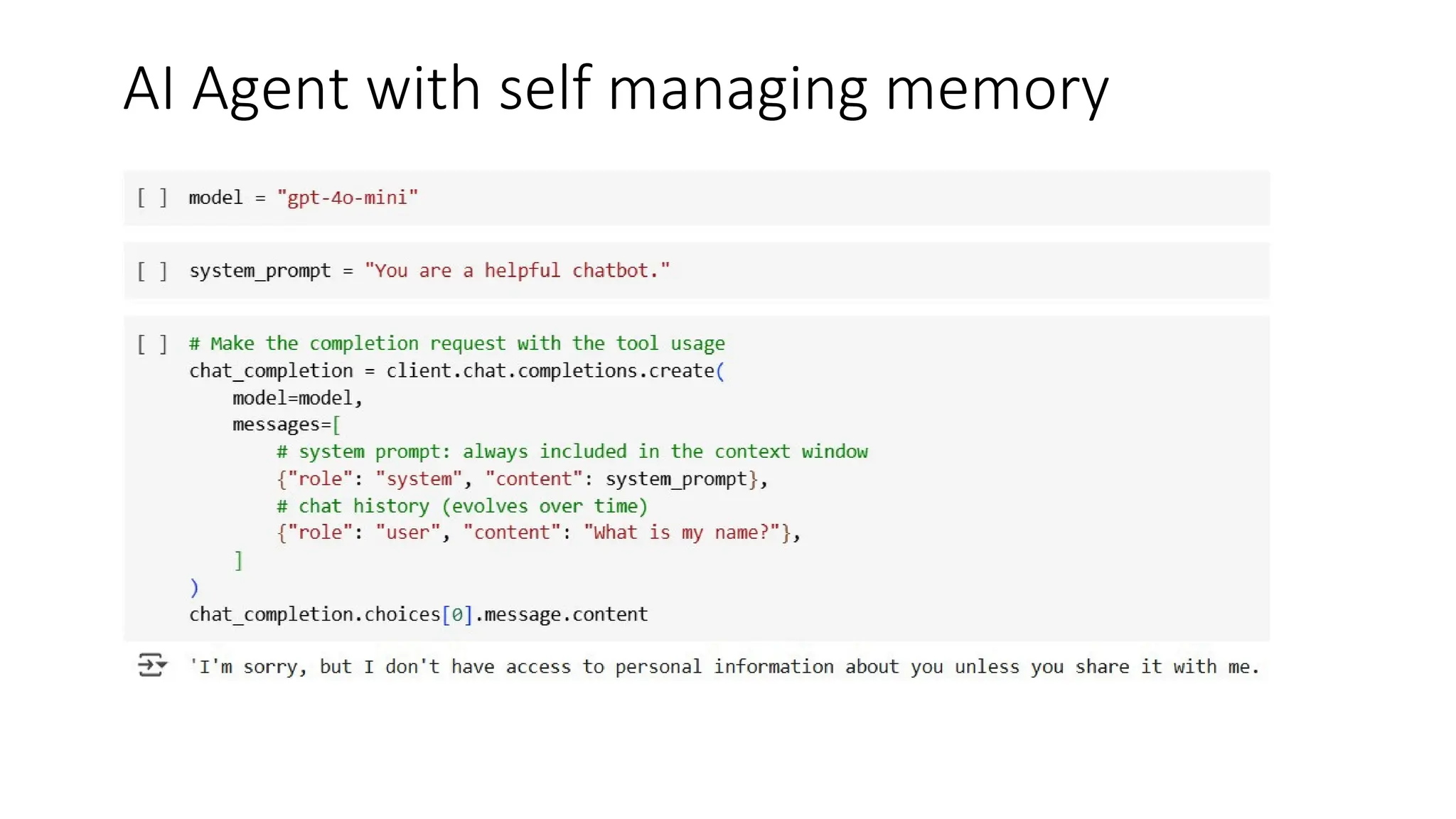 AI Agent with self managing memory
 