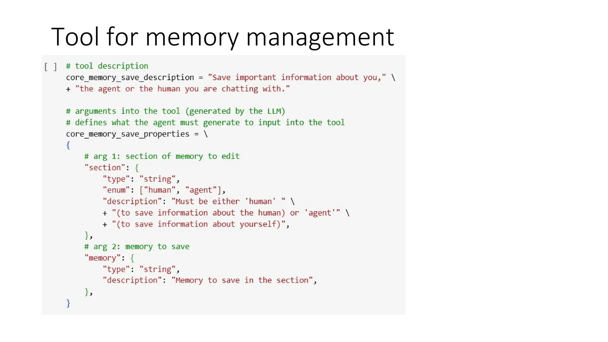 Tool for memory management
 