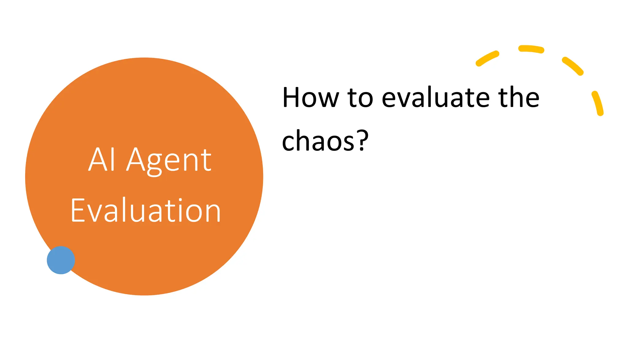 AI Agent
Evaluation
How to evaluate the
chaos?
 