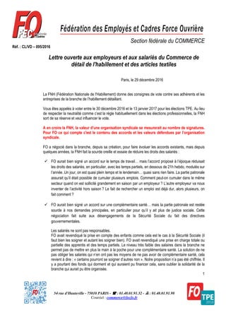 54 rue d'Hauteville - 75010 PARIS - : 01.48.01.91.32 - : 01.48.01.91.98
Courriel : commerce@fecfo.fr
Section fédérale du C...