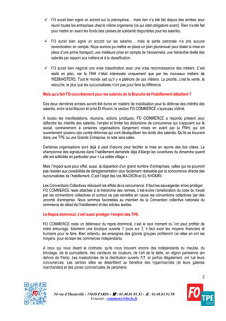 54 rue d'Hauteville - 75010 PARIS - : 01.48.01.91.32 - : 01.48.01.91.98
Courriel : commerce@fecfo.fr
FO aurait bien signé ...